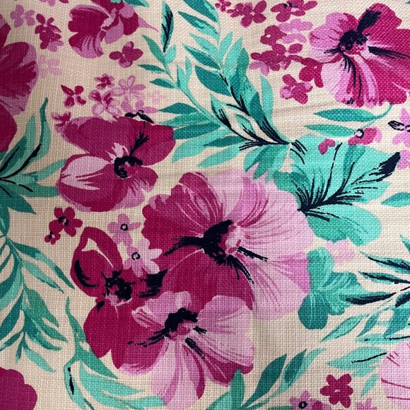 J. Crew Factory Basketweave Tropical Floral Pencil Skirt Sz 14 Cotton Summer - Picture 4 of 7